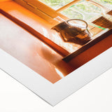 Art deco poster of a French southern landscape in muted earth tones on rolled canvas, suitable for dining room walls.