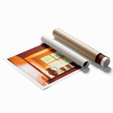 Extra large rolled print of a serene French countryside landscape in soft pastel shades, ideal for classy bathroom wall art.