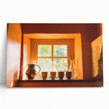 Large black and white canvas print of a scenic South France landscape, ideal for kitchen wall art.