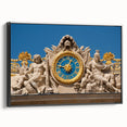 Black and white wall art of Versailles landscape on framed canvas, ideal for bedroom decor.