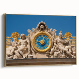Framed canvas depicting a vintage-style landscape of Versailles in muted gold and black tones, ideal for bedroom wall art.
