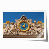 Extra large rolled print of Versailles gardens in muted green and blue tones, ideal for art wall dining room.