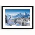 Extra large framed wall art depicting a colorful, abstract interpretation of a Bavarian landscape.