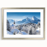 Extra large abstract art print of a textured Bavarian landscape in muted earth tones, framed in silver.