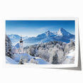 Rolled print of a Bavarian landscape with vibrant green hues, ideal for art wall dining room decor.