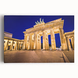 Black and white photograph of Berlin skyline on large stretched canvas, ideal for kitchen wall art.
