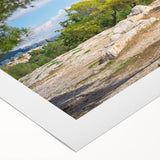 Art deco poster of Athens with muted earth tones on rolled canvas, ideal for dining room wall art.