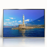 Large art print of a Crete, Greece landscape in muted earth tones on framed acrylic, ideal for modern art wall decor.