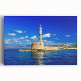 Black and white photograph of Crete landscape on stretched canvas, ideal for kitchen wall art or bedroom.
