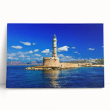 Black and white photograph of Crete scenery on large stretched canvas, ideal for kitchen wall art.