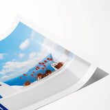 Extra large wall art featuring a line art depiction of flowers in a muted color palette on rolled print.