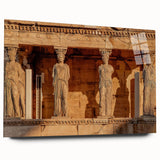 Acrylic glass print of a Greek landscape in muted earth tones, ideal for bedroom or dining room decor.