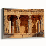 Landscape art painting of a European scenery in Greece on a framed canvas.