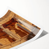 Extra large rolled print featuring line art flowers in muted earth tones, ideal for large living room wall art.