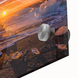 Mid-century modernist large abstract art print of a Greenland landscape on acrylic glass.