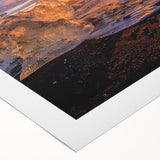 Art deco poster featuring a serene Greenland landscape in muted green and blue tones, printed on rolled canvas.