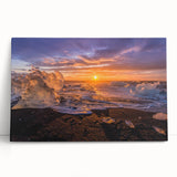 Large black and white photo of Greenland scenery on stretched canvas, suitable for kitchen wall art.