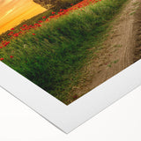 Art Deco poster of a European scenery in Hungary, muted earth tones on rolled canvas, suitable for dining room wall art.