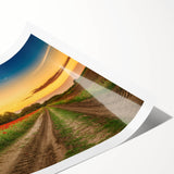 Extra large wall art featuring line art flowers in muted earth tones on a rolled print, suitable for large living room decor.