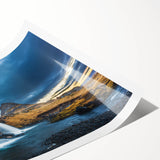 Extra large rolled print featuring line art flowers in black and white, ideal for large living room wall art.