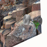 Mid-century modernist acrylic print of abstract Irish landscape, featuring muted earth tones, ideal for dining room art.