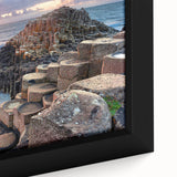 Extra large black wall art featuring a textured scenery of Ireland in colorful art style on framed canvas.