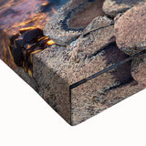 Black and white landscape art painting of rural Ireland on large stretched canvas, suitable for bedroom wall decor.