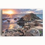 Black and white stretched canvas of a serene Irish landscape, ideal for kitchen wall art or bedroom ambiance.