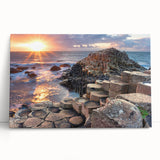 Black and white photograph of a scenic Irish landscape on stretched canvas, ideal for kitchen wall art.