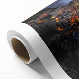 Art deco poster of Cinque Terre with pastel shades on rolled canvas, suitable for nursery wall art.