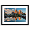 Extra large canvas featuring abstract art prints of the Dolomites in vibrant, colorful hues, ideal for living room decor.