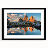 Extra large canvas featuring abstract art prints of the Dolomites in vibrant, colorful hues, ideal for living room decor.