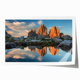 Rolled print of the Dolomites in Italy, featuring soft pastel shades, ideal for art wall dining room.