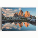 Black and white photograph of the Dolomites on stretched canvas, ideal for kitchen wall art or bedroom decor.