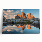 Black and white photo of the Dolomites on stretched canvas, ideal for kitchen wall art.