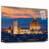 Acrylic print of Florence scenery, featuring soft pastel shades, ideal for dining room decor.
