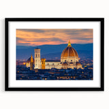 Extra large framed wall art of abstract Florence scenery in vibrant, textured colors, ideal for living room decor.