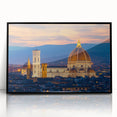 Large abstract wall art depicting Florence scenery in muted earth tones on a framed acrylic.