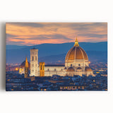 Black and white large art print of Florence scenery on stretched canvas, ideal for kitchen wall art or bedroom.