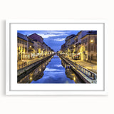 Textured art print of an abstract Milan scenery in muted earth tones, framed with a white mat, ideal for bedroom decor.