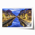 Extra large rolled print of Milan scenery with vibrant floral elements, ideal for art wall dining room.