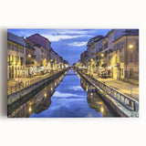 Black and white stretched canvas of Milan scenery, ideal for kitchen wall art or bedroom ambiance.