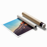 Extra large rolled print of Mount Etna with vibrant green and blue tones, suitable as large living room wall art.