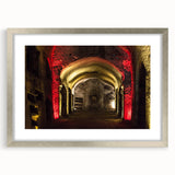 Extra large abstract art print of Naples scenery with textured details, in a silver frame, ideal for living room decor.