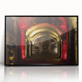 Large abstract wall art depicting a vibrant Naples scenery in acrylic on a black framed canvas.