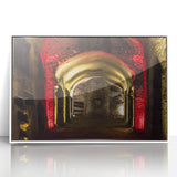 Acrylic print of a mid-century modernist Naples scenery in pastel shades, ideal for nursery wall art.