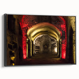 Black and white framed canvas of Naples landscape in vintage poster style, ideal for bedroom wall art.