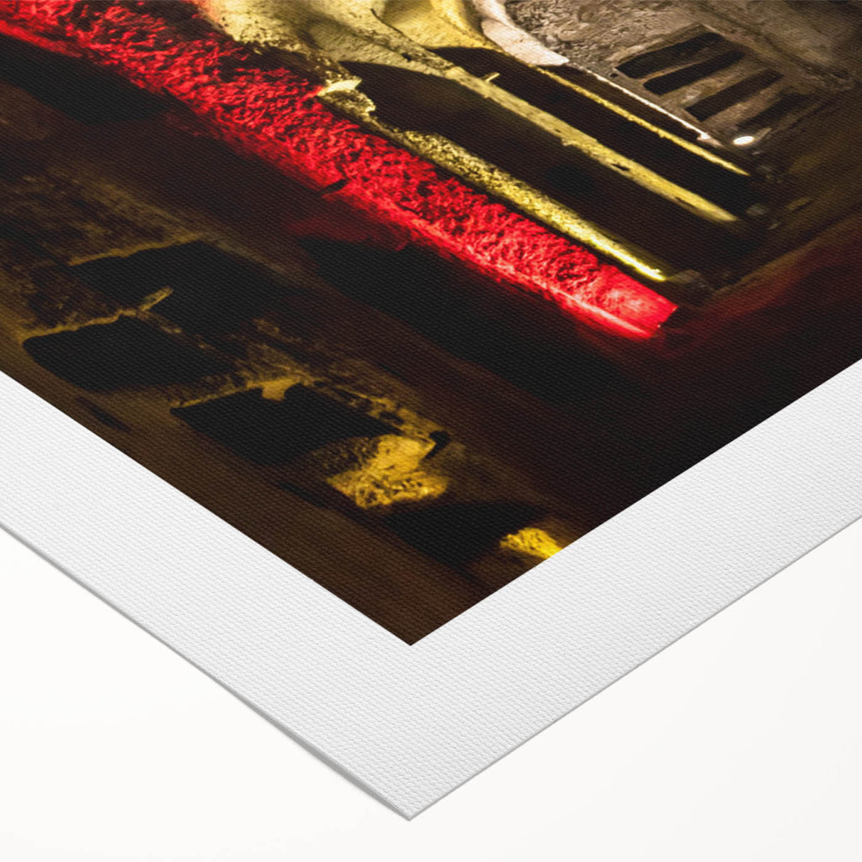Art deco poster of Naples scenery in muted earth tones on rolled canvas, suited for dining room wall art.