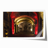 Rolled print of Naples scenery with vibrant floral details, ideal for art wall dining room.