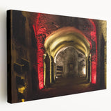 Large stretched canvas featuring a scenic Naples landscape in vibrant colors, ideal for kitchen wall art.